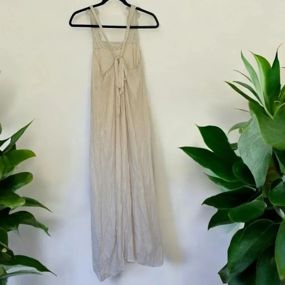 Pink Blush NWT Cream Boho Maternity Elopement/ Casual Wedding Maxi Dress , Small - Picture 2 of 11